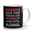 thumbnail image 1 of Farmers Solve Their Problems with Rationality Also with Alcohol Coffee Tea Ceramic Mug Office Work Cup Gift 15 oz, 1 of 3