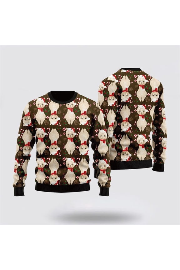 Farmers Sweater, All I Want For Christmas Is a Llama Ugly Christmas Sweater, Christmas Crewneck Sweater, Winter Farm Fashion