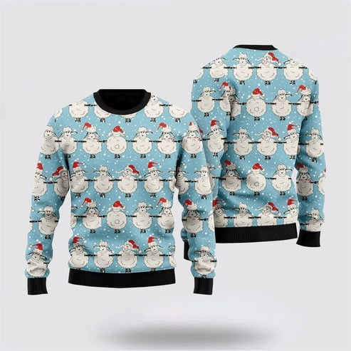Farmers Sweater, Christmas Sheeps Dancing 3D Christmas Sweater, Christmas Crewneck Sweater, Winter Farm Fashion
