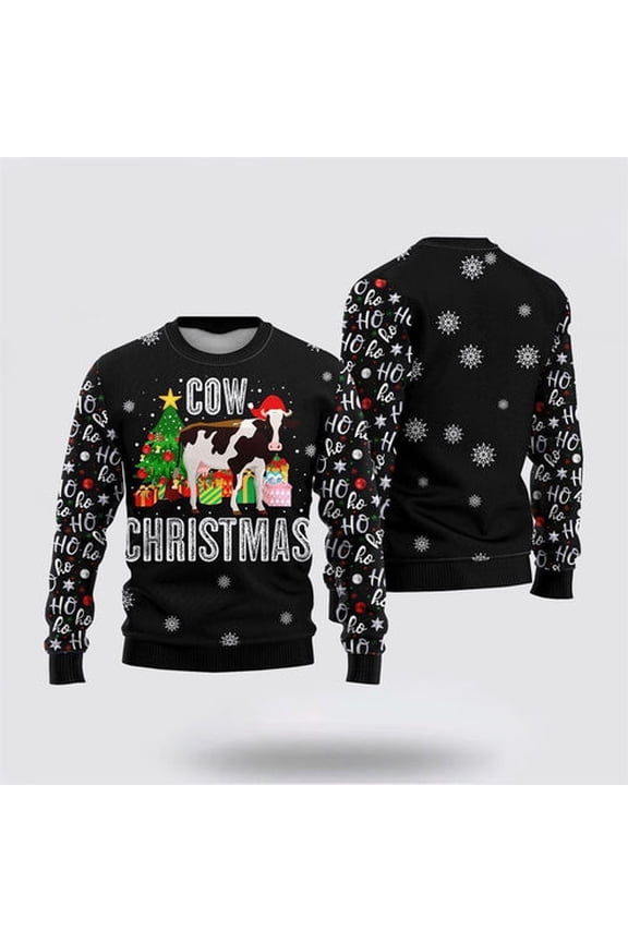 Farmers Sweater, Cow 3D Christmas Sweater, Christmas Crewneck Sweater, Winter Farm Fashion