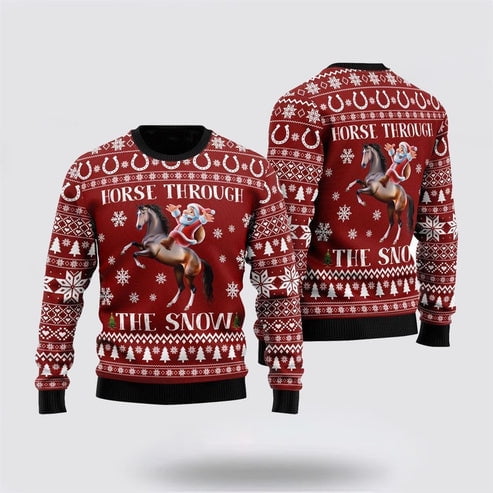 Farmers Sweater, Horse 3D Christmas Sweater, Christmas Crewneck Sweater, Winter Farm Fashion
