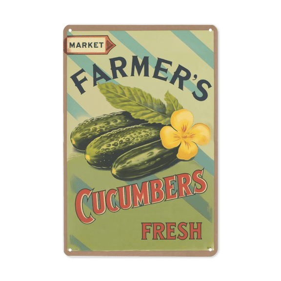 Farmers Vegetables Market metal sign Retro Kitchen Decor Fresh Produce Sign Perfect Hanging Farm Stand Grocery With Weatherproof Coating Chef Gift Garden Healthy Food 8x12 inch metal sign retro