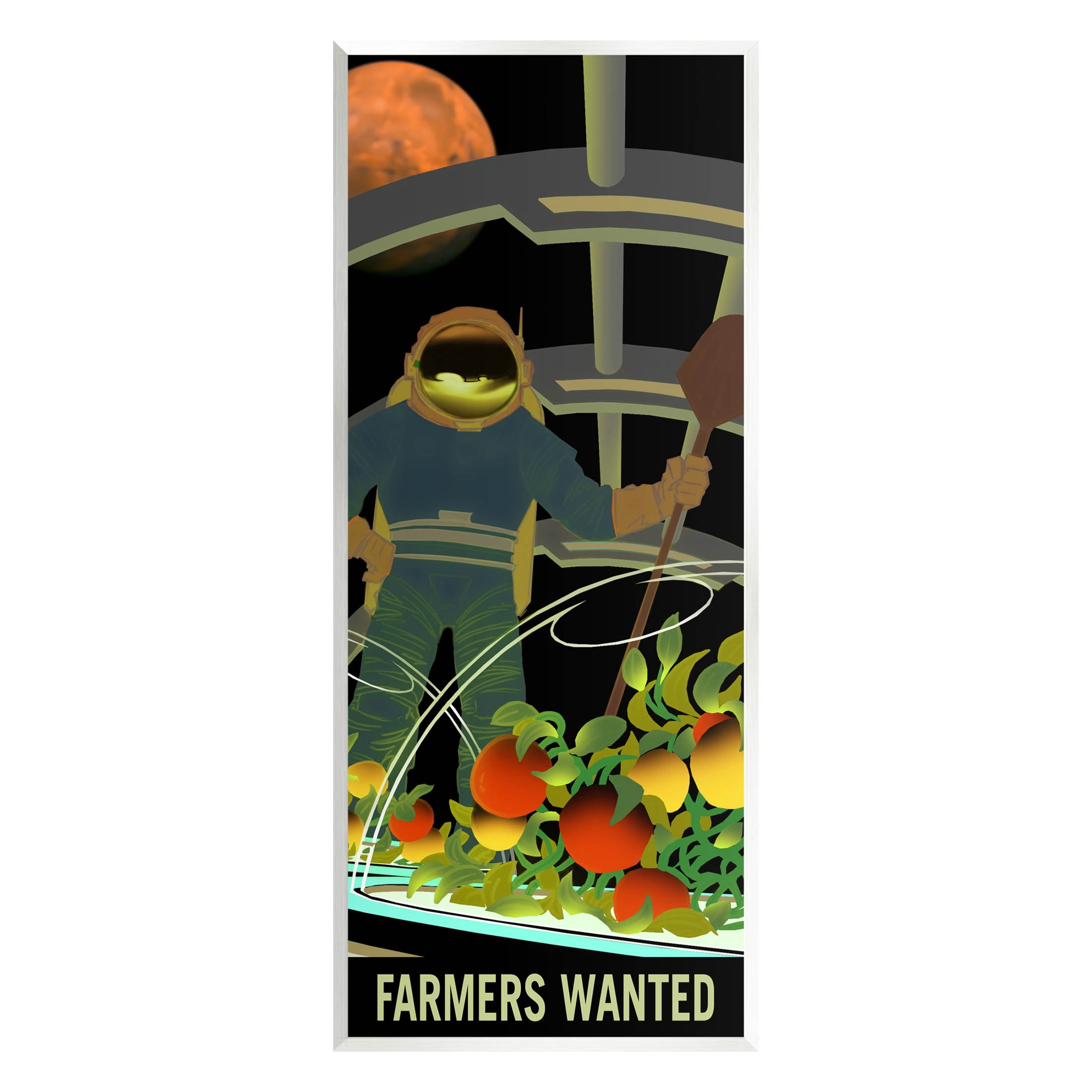 Farmers Wanted Astronaut Moon Art for Kids Graphic Art Unframed Art Print Wall Art