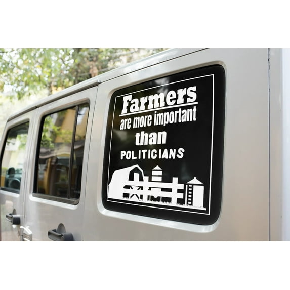 Farmers are more important than Politicians vinyl decal sticker,car decals,decal stickers,window decals, auto decals, truck decals, van decals