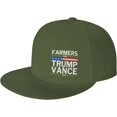 Farmers for Trump Vance 2024 Flat Bill Brim President 45 47 Trump