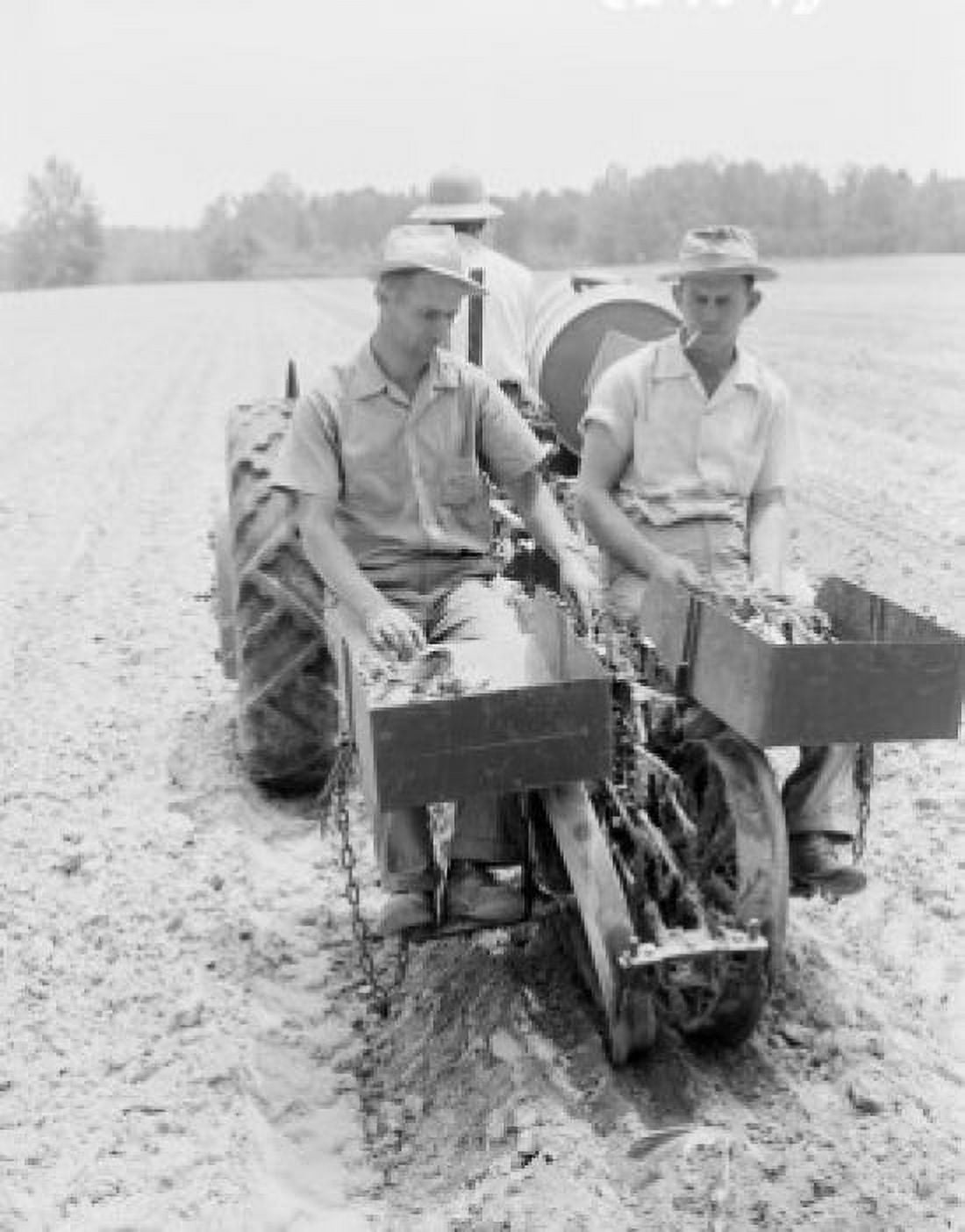 Farmers on tractor Canvas Art - (24 x 36)