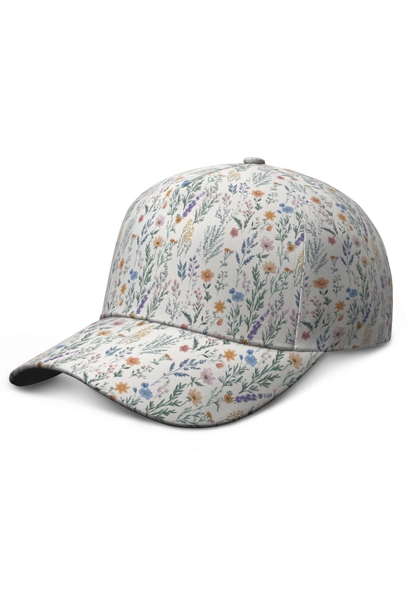 Farmho Floral Baseball Cap Adjustable Snapback Breathable Hat