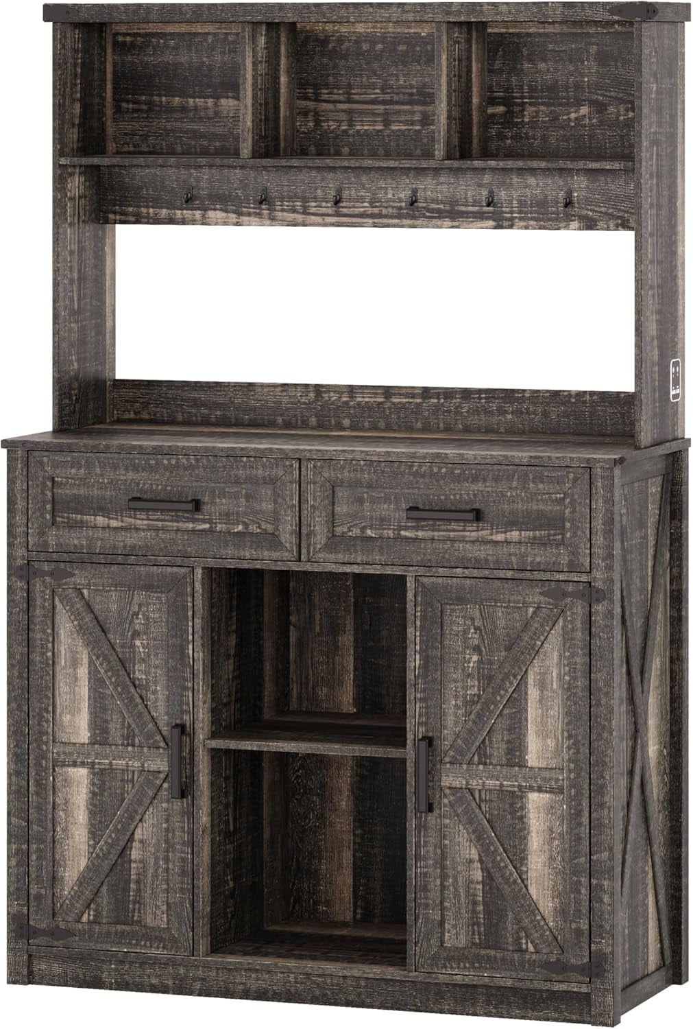 Farmhosue Bar with LED Lights & Power Outlets, Large Kitchen