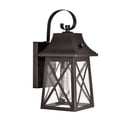 thumbnail image 1 of Farmhouse 1-Light Oil Rubbed Bronze Dusk to Dawn Outdoor Wall Lantern Sconce Porch Light Homedepot Light Fixtures, 1 of 5