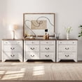 thumbnail image 1 of Farmhouse 110.2" W 3PCS Dresser Set, 3-Drawer Dressers Set Of 2 And Wooden Dresser With Ample Storage For Bedroom,Living Room, 1 of 5