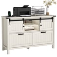 thumbnail image 1 of FIAKOA Farmhouse 2-Drawer Lateral File Cabinet,Filing Cabinet with Sliding Doors & Charge Station, Printer Stand Cabinets for Home Office,White, 1 of 8