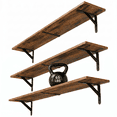 thumbnail image 1 of Farmhouse Floating Shelves for Wall 32″W x 8″D, Long Wall Mounted Shelves Set of 3, 1 of 9