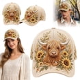 thumbnail image 1 of Farmhouse 3D Raised Embroidery Baseball Cap Adjustable Floral Animal Beaded Trucker Hat Western Country Sun Hat for Women Men, 1 of 7