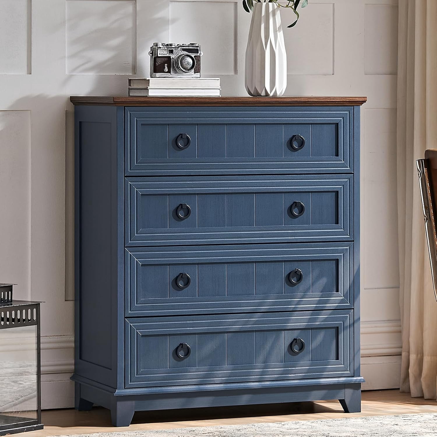 Rustic Small Dresser Farmhouse 4 Drawer Dresser for Bedroom, 35
