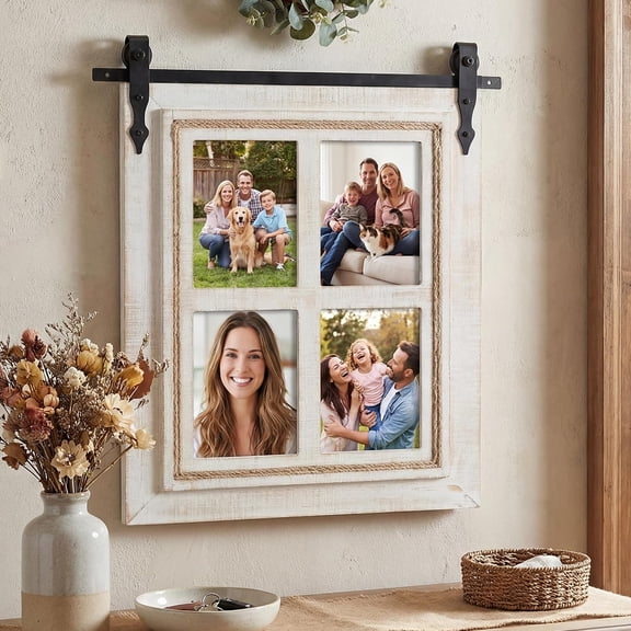 Farmhouse 4 Opening 5x7 Collage Picture Frame for Wall