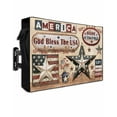 thumbnail image 1 of Farmhouse 4th of July Outdoor TV Cover 60 to 65 Inch Weatherproof, American Country Star Rustic 600D Oxford TV Covers with Waterproof Zipper, Outside Flat TV Screen Protector Size 58"W x 37"H x 4.5"D, 1 of 7