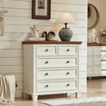 thumbnail image 1 of Farmhouse 5 Drawer Dresser for Bedroom, 32.6" Tall Chest of Drawers, White Dresser with Deep Drawers, Storage Dressers Organizer for Bedroom, Living Room, White, 1 of 7