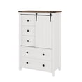 thumbnail image 1 of Farmhouse 5 Drawer Dresser for Bedroom, 48" Tall Wood Dresser Chest of Drawer with Sliding Barn Door, Adjustable Shelf, Storage Organizer, 1 of 7