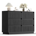thumbnail image 1 of Wood Dresser, 6 Drawer Dresser for Bedroom, Modern Chest of Drawers with Deep Drawers Waterproof Living Room, Hallway, Entryway,Black, 1 of 16