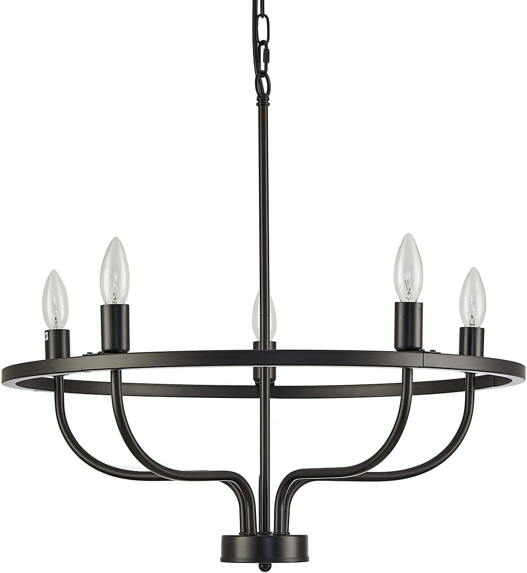 Farmhouse 6Light Chandeliers,Modern Matte Black Dining Room Light