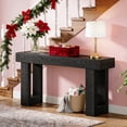 thumbnail image 1 of Farmhouse 63-Inch Wooden Console Table, Black Rectangular Sofa Table Behind The Couch, Sturdy Entryway Table For Entrance, Hallway, Living Room, 1 of 7