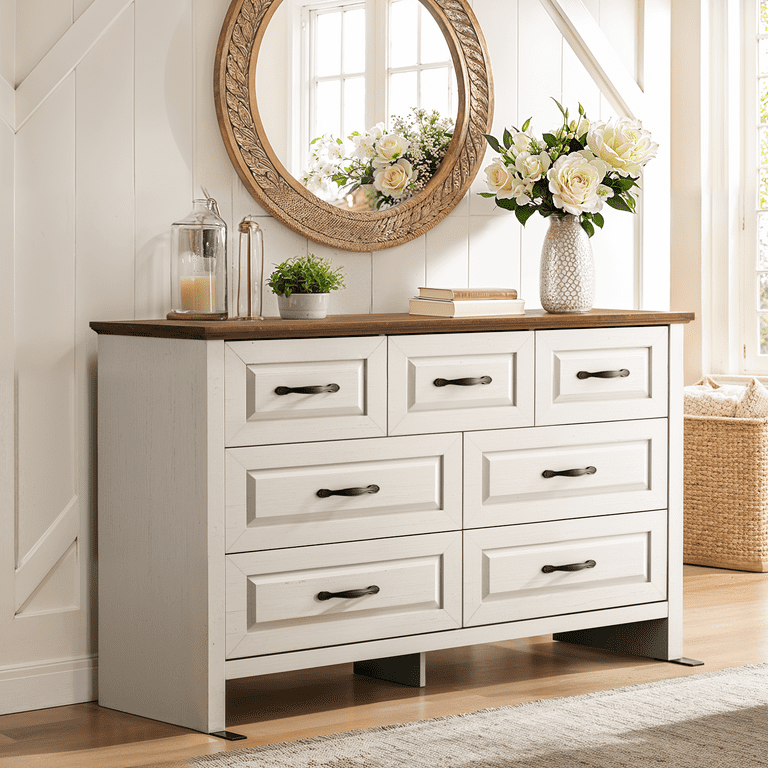 white and brown wood dresser Dott Dress main image 1