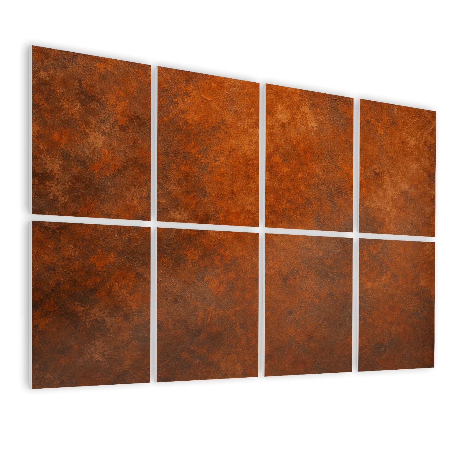 Farmhouse 8 Pack Art Acoustic Panels Sound Absorbing Grunge rusty orange brown metal steel stone texture panorama Decorative Soundproof Wall Panels Self Adhesive for Nursery Game Room Bedroom 48"x32"