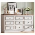 Farmhouse 9 Drawer Dresser - 60" Wood Chest of Drawers, White Finish ...
