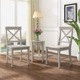 thumbnail image 1 of Farmhouse Acacia Wood Dining Chairs, Light Grey Wash (Set of 2), 1 of 9