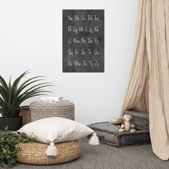 Farmhouse Alphabet Chart Wall Art Print, Unframed Paper Poster 8x10in