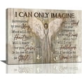 thumbnail image 1 of Farmhouse Angel Wings Wall Art I Can Only Imagine Scripture Pictures Painting Print Rustic Country Artwork Framed Christian Gift for Kitchen Church Bathroom Living Room Bedroom Office 12"x16", 1 of 5