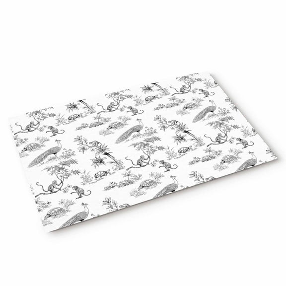 Farmhouse Animal Door Mat Rustic Plant Turtle Monkey Silhouette Abstract Tree Non Slip Absorbent Entrance Mat Washable Low Profile Indoor Doormat for Front Door Entryway Entry 20"x31"