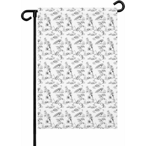 Farmhouse Animal Garden Flag 12x18 Inch Rustic Plant Turtle Monkey Silhouette Abstract Tree Double Sided Yard Flags for Outdoor Decoration Welcome Flag Outside Home Garden Porch lawn Patio Sign