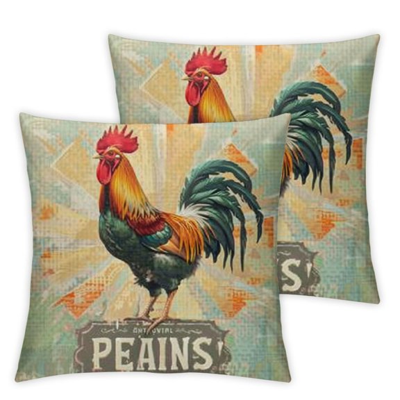 Farmhouse Animal Pillow Covers Retro Farmer's Market Truck Rooster Sheep Feed Seed Premium Poultry Farm Home Décor Throw Pillow Case Cushion Cover for Sofa