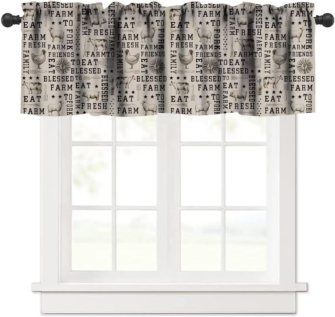 Farmhouse Plaid Tie-Up Window Curtain – Black & White, Rod Pocket, 42" X 63" 7 thumbnail image