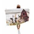 thumbnail image 1 of Farmhouse Animals Beach Towels Oversized Super Absorbent, Cow Pig in Fence Retro Wood Barn Lightweight Bath Towel Quick Dry Sets For Bathroom/Pool/Rv Camping/Beach Play/Gym Room/Picnic 23"x47", 1 of 8