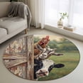 thumbnail image 1 of Farmhouse Animals Round Rug 3.3ft Washable Circle Entryway Rugs Non Slip Country Cows Sheeps Roosters Farm Area Rug Indoor Floor Carpet for Bedroom Kitchen Living Room Home Office Dining Room Nursery, 1 of 8