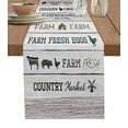 thumbnail image 1 of Farmhouse Animals Table Runner Rooster Pig Cow Rustic Beige Wood Tablerunners 13 x 108 Inch, Table Decorations Tabletop Scarf for Summer Gathering Holiday Farmhouse Kitchen Dining Decor, 1 of 6