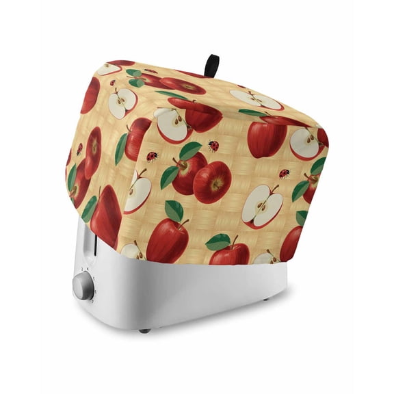 Farmhouse Apples Small Toaster Cover 2 Slice, Kitchen Appliance Covers, Country Tropical Fruits Watercolor Toaster Oven Cover with Loop, Bread Machine Cover Polyester Dust Cover Protection