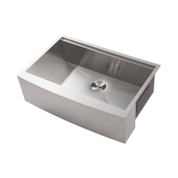 Farmhouse Apron Single Bowl Stainless Steel Kitchen Sink with Space-Saving Workstation Ledge Durable T304 Steel Construction, Sound-Dampening Pad & X-Groove Drainage for Efficient Cleanup