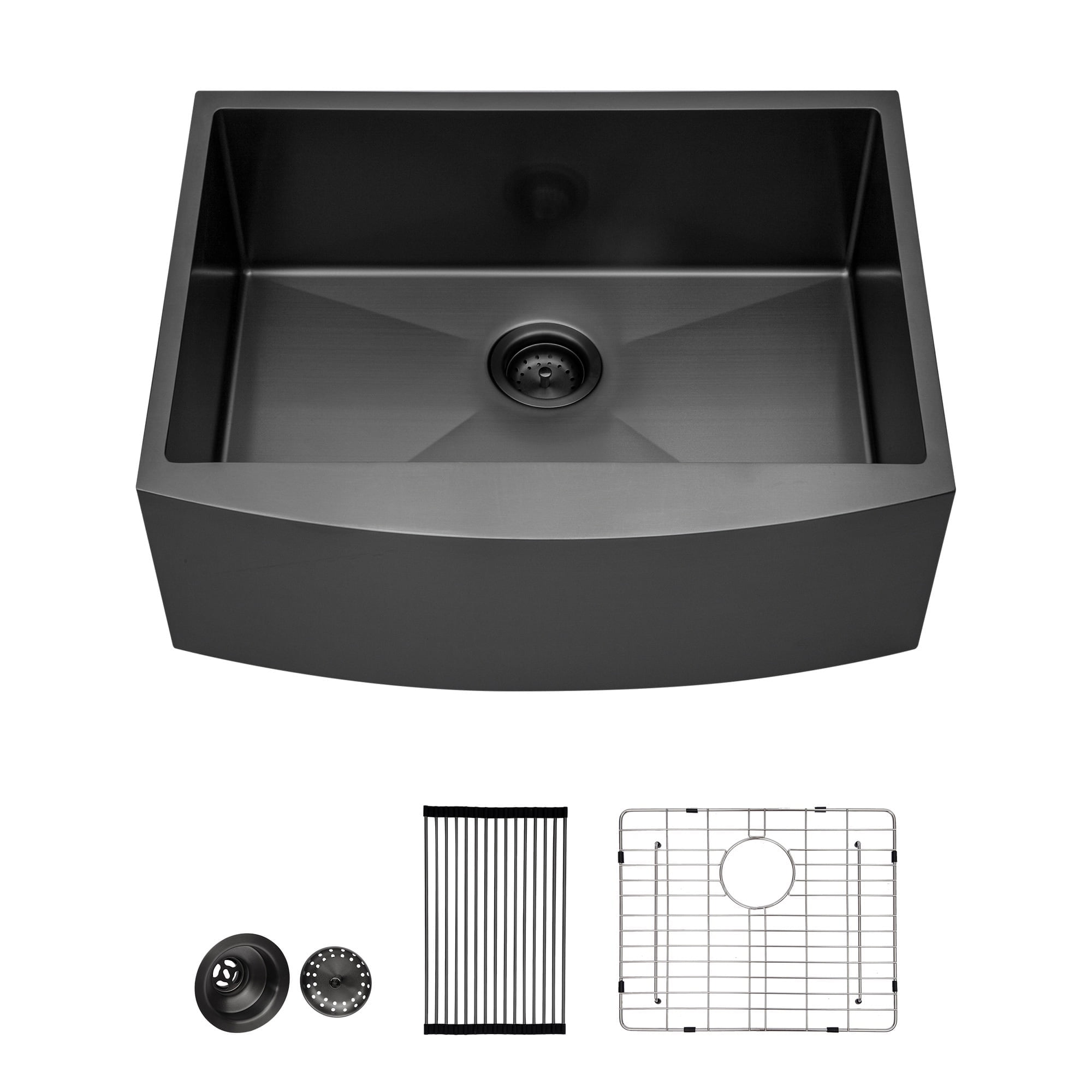 24'' Gunmetal Black Stainless Steel Farmhouse Kitchen Sink