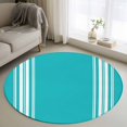 thumbnail image 1 of Farmhouse Aqua 3FT Round Area Rugs for Living Room White Stripe Ultra-Thin Non-Slip Round Rugs Machine Washable Low Pile Circle Carpet for Bedroom Kitchen Nursery, 1 of 9