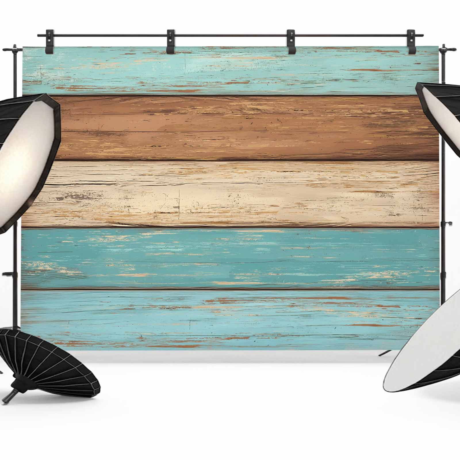 Farmhouse Aqua Brown Backdrop for Photoshoot, Photography Photo Studio ...
