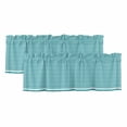 thumbnail image 1 of Farmhouse Aqua White Striped Curtain Valances for Windows, Kitchen Valance Window Treatments Panel 2 Pack, Modern Stripes Rod Pocket Short Curtains for Bathroom Bedroom 54 x 18 Inch, 1 of 8