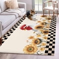 thumbnail image 1 of Farmhouse Area Rugs 3x5 ft Vintage Farm Chicken Sunflowers Black Plaid Beige Washable Rug Non Slip Indoor Carpet Absorbent Floor Mat for Living Room Bedroom Dining Room, 1 of 9