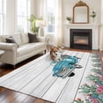 thumbnail image 1 of Farmhouse Area Rugs 5x7 ft Summer Blue Car with Cactus Succulents Wood Grain Washable Rug Non Slip Indoor Carpet Absorbent Floor Mat for Living Room Bedroom Dining Room, 1 of 9