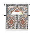 thumbnail image 1 of Farmhouse Aztec Kitchen Curtains Sets 24 Inch Length with Valance, Boho Southwest Tribal Ethnic Flowers Swag Valances and Tiers Curtain Set Drapes Swag Curtains for Living Room, Bathroom, Bedroom, 1 of 6