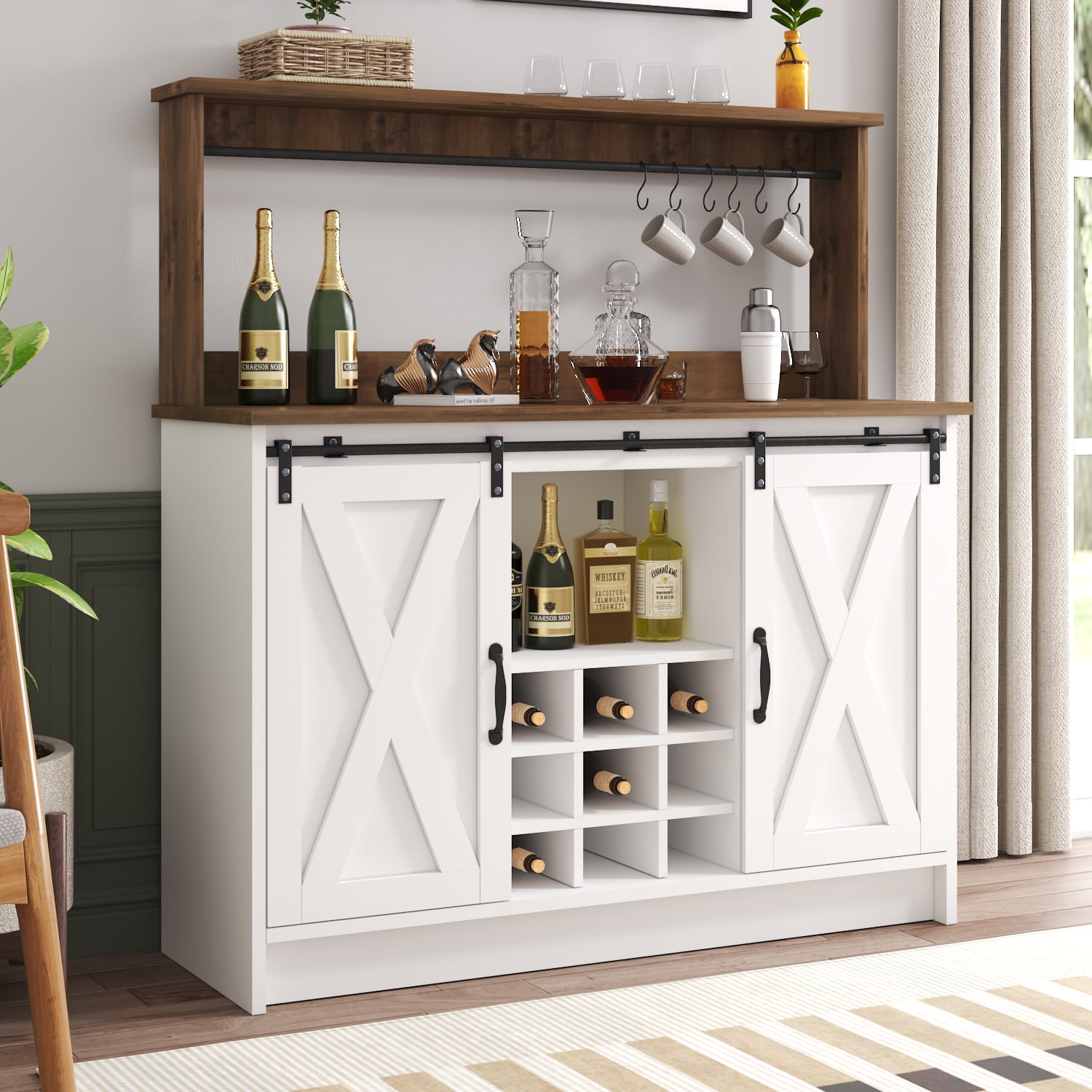 Buy Squireewo Farmhouse Buffet Cabinet Sideboard With Sliding Barn