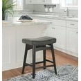 Farmhouse Bar Stools Wood Bartools with Upholstered Saddle Seat 24