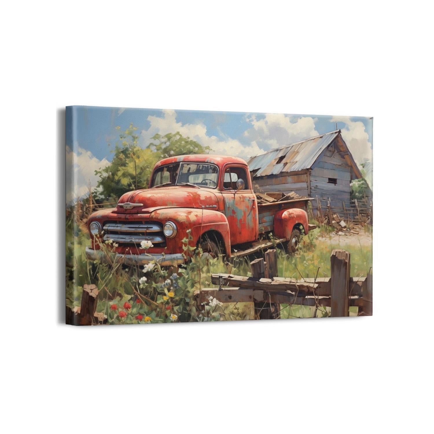 Farmhouse Barn Canvas Wall Art Rustic Old Barn Pictures Wall Decor ...